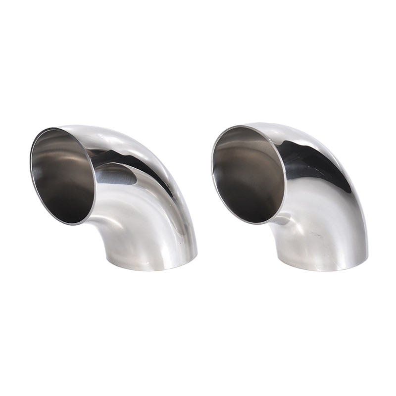 Manipis na pader maliwanag na makintab na hindi kinakalawang na asero 90 ° maikling radius tube bends