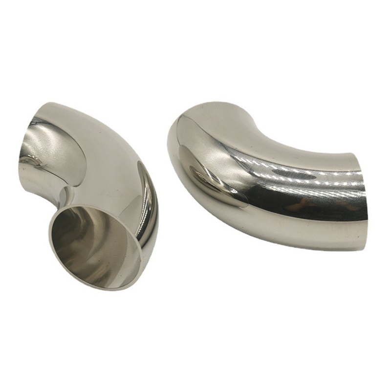 Hindi kinakalawang na asero na puwit na hinang brushed 90 ° maikling radius (SR) tube bends