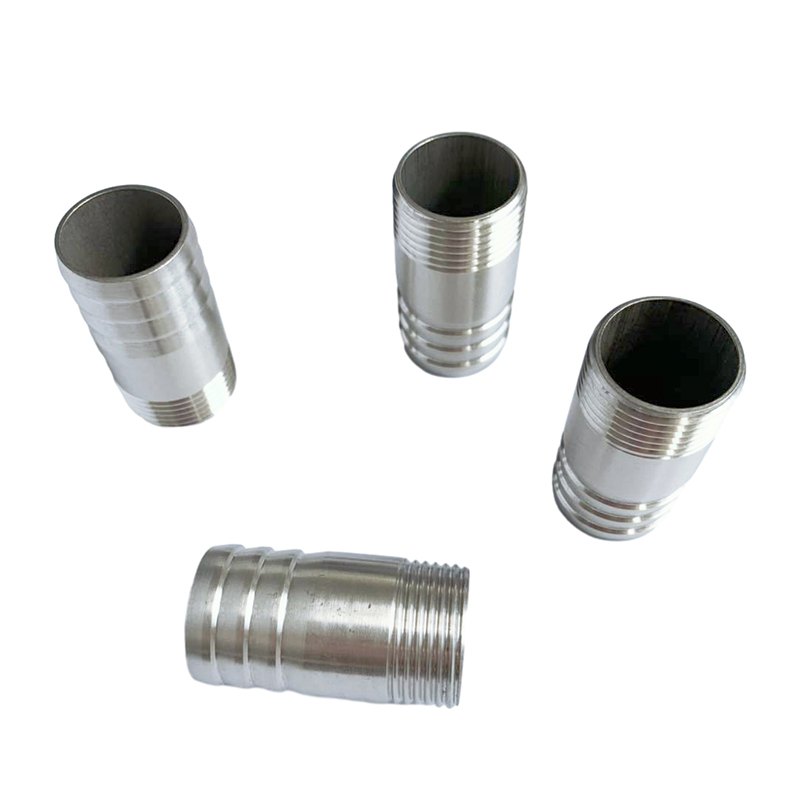 Double Hose Barbed Connector Fitting 316 Hindi kinakalawang na Steel Straight Fitting Style