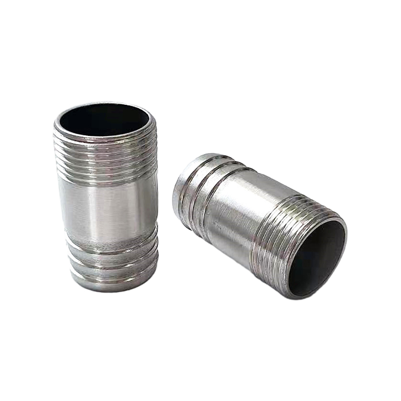 Double Hose Barbed Connector Fitting 316 Hindi kinakalawang na Steel Straight Fitting Style