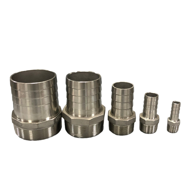 Hose barbed nipple threaded 304 hindi kinakalawang na asero casting tube fittings