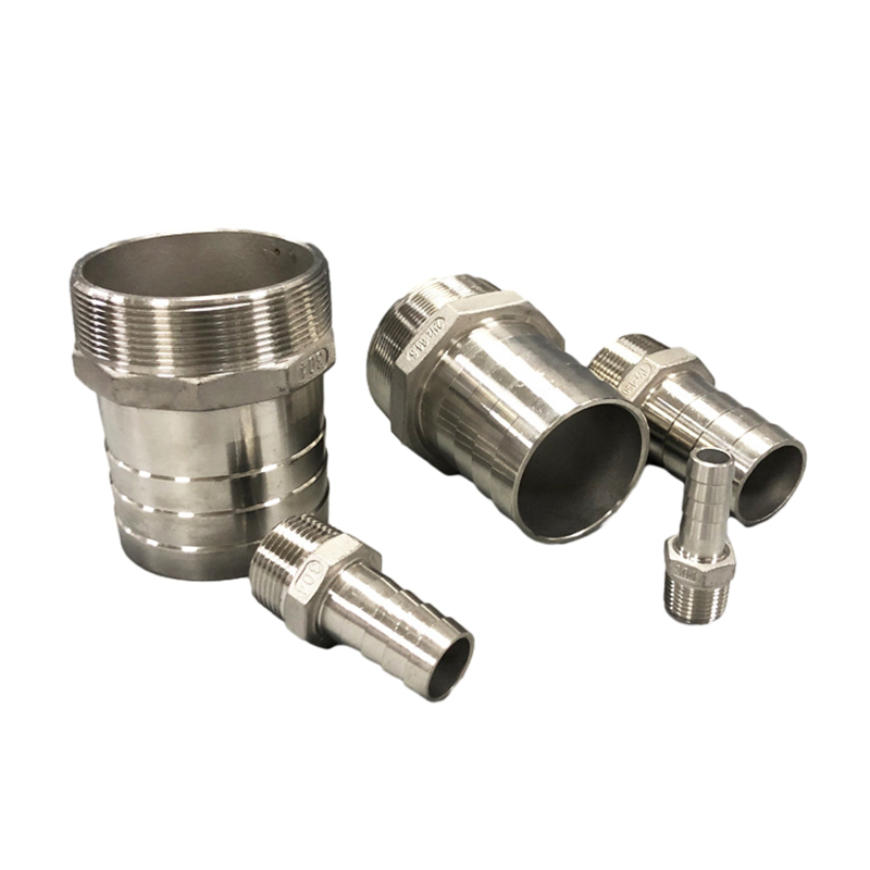 Hose barbed nipple threaded 304 hindi kinakalawang na asero casting tube fittings