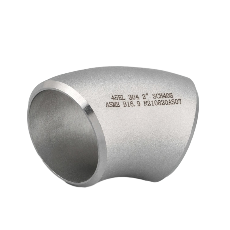 Hindi kinakalawang na asero 45 ° welded siko tube fittings pahalang na pag -redirect ng iyong pipeline
